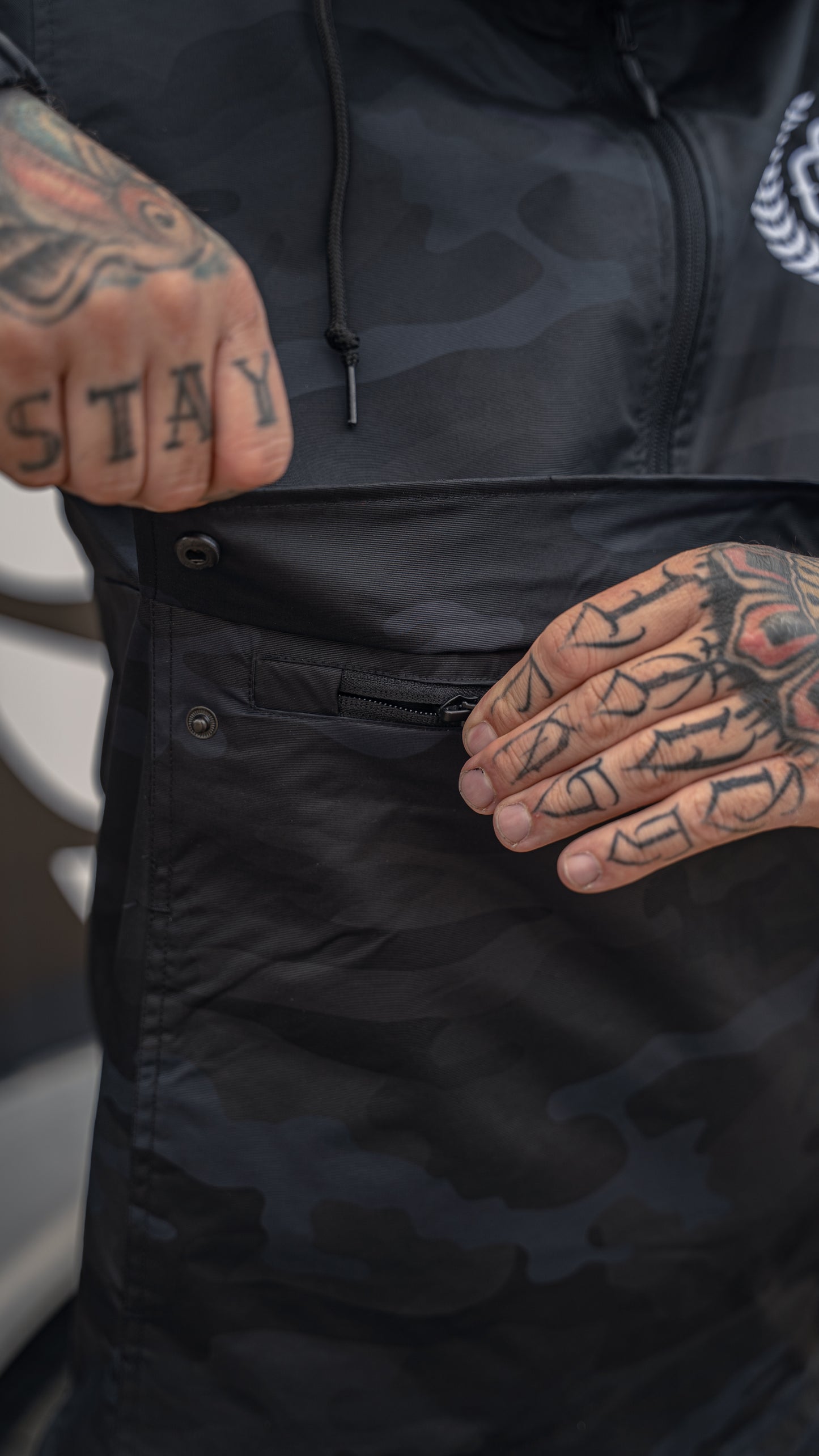 Shred Black Camo Embroidery - Windbreaker