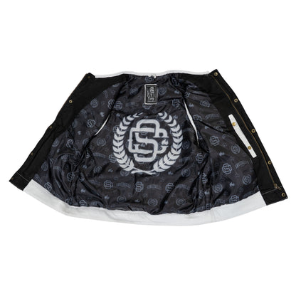 (FINAL SALE) White Leather Denim Vests - Single Diamond Cut - Shredhills