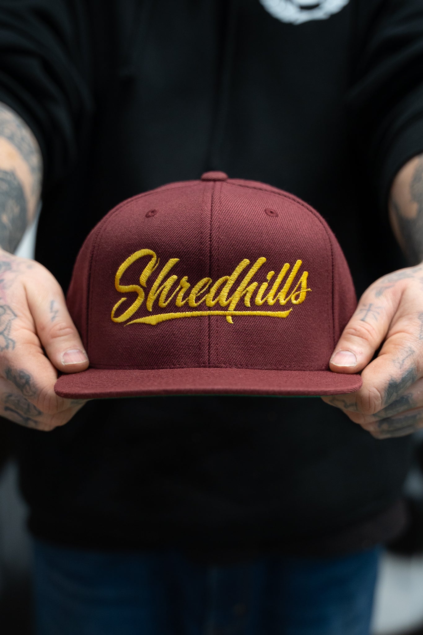 Calligraphy Burgundy X Gold - Caps - Shredhills