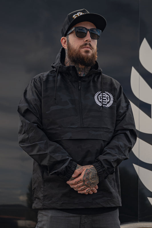 Shred Black Camo Embroidery - Windbreaker